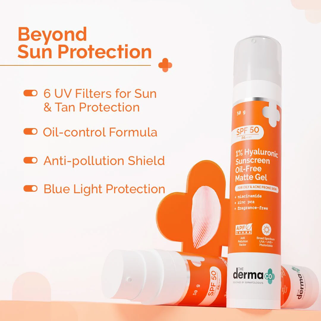 1% Hyaluronic Sunscreen Oil-Free Matte Gel In Vivo Tested (ISO 24444:2019 Certified, CTRI/2025/02/079913) - 50 g - Image 3