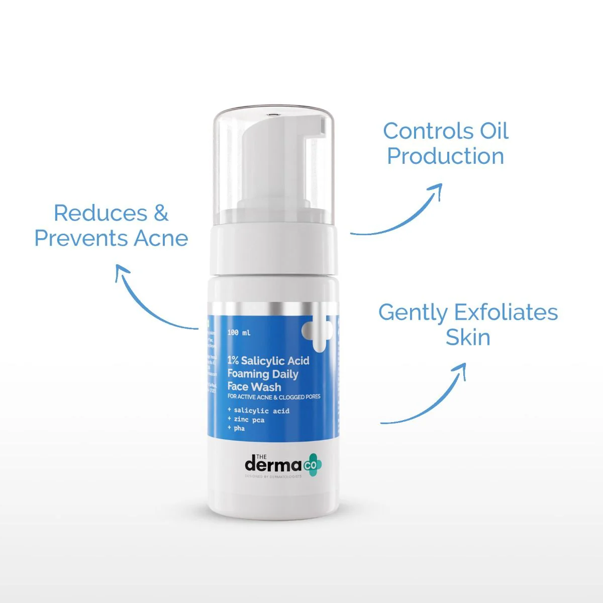 1% Salicylic Acid Foaming Daily Face Wash with Salicylic Acid, Zinc PCA & PHA - 100 ml - Image 3
