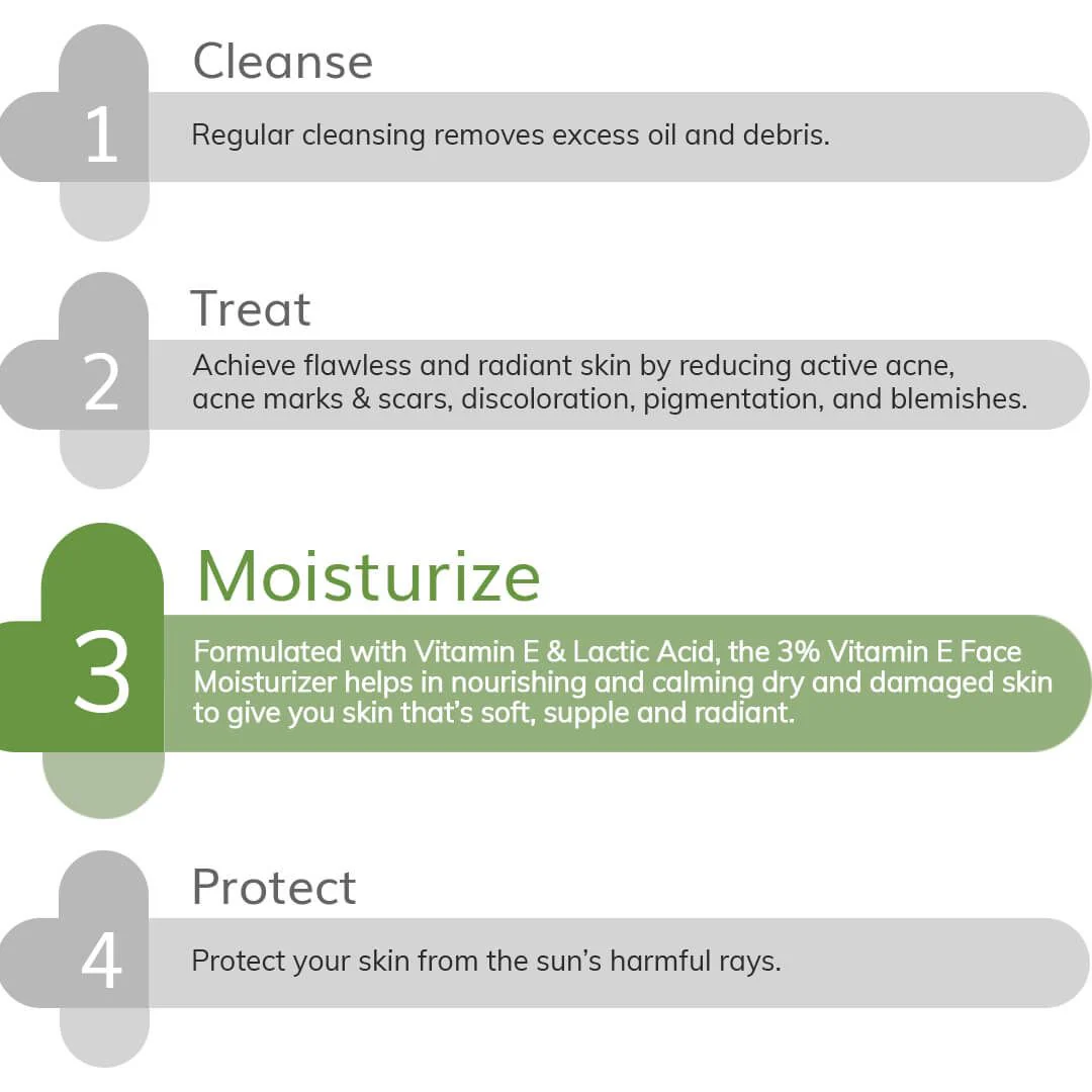 3% Vitamin E Face Moisturizer With Vitamin E & Lactic Acid - 100g - Image 3