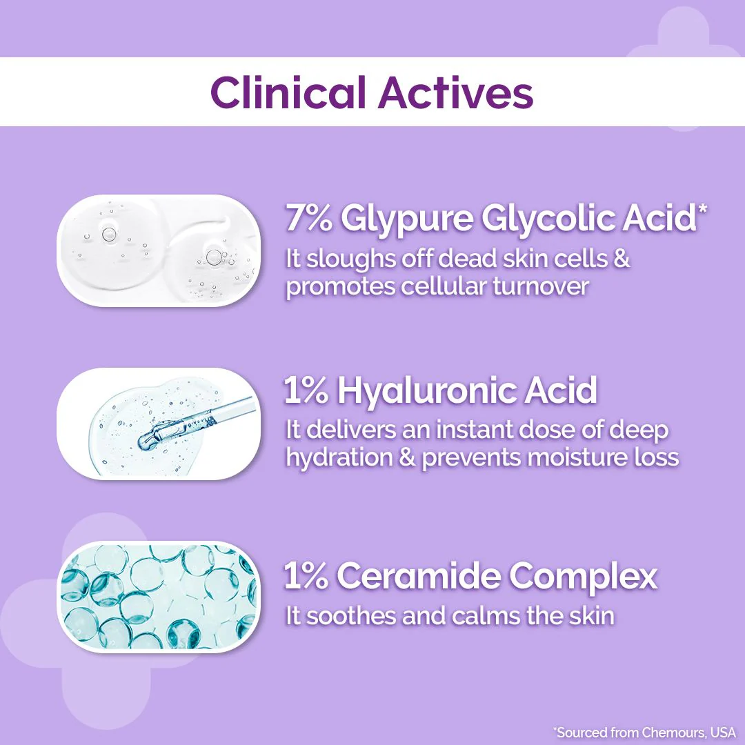 7% Glycolic Acid Hydrating Toner with Glycolic Acid & Hyaluronic Acid For Gentle Exfoliation - 150 ml - Image 4