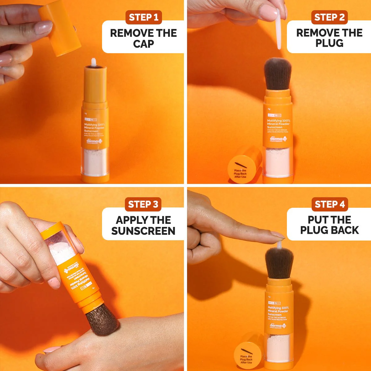 Mattifying 100% Mineral Powder Sunscreen with SPF 50 For On The Go Broad Spectrum Protection - 4g - Image 4